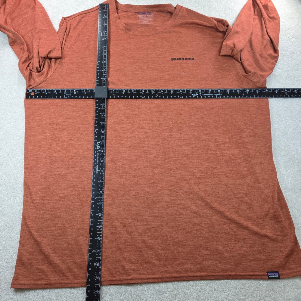 Patagonia Capilene Cool Daily Mens XXL Rust Orange Long Sleeve Mountain Graphic - Picture 9 of 9